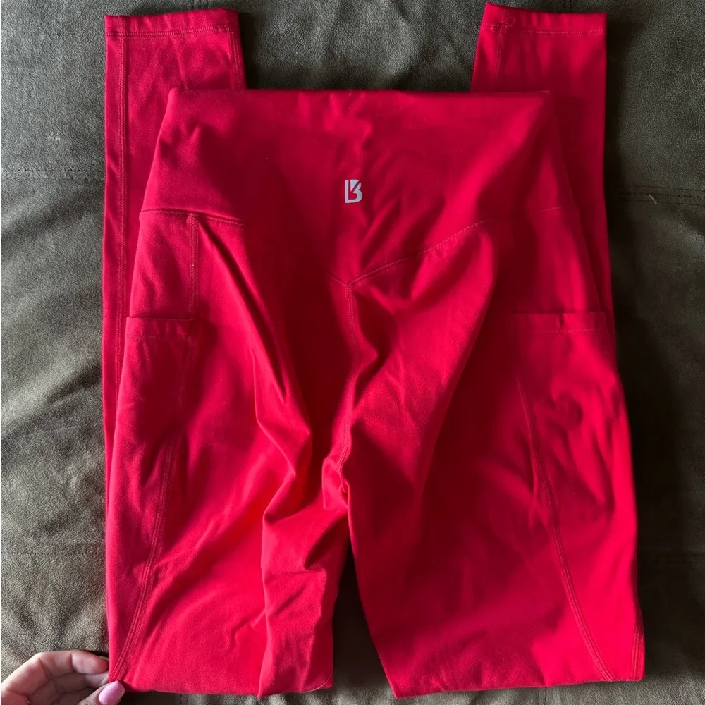 Buffbunny Salsa Red Rosa Pocket Leggings - Picture 1 of 4
